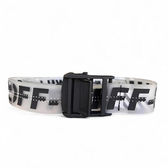 Off-White™ Clear Industrial Belt – Made in Italy, Transparent PVC, Black  (47”) - Picture 2 of 8